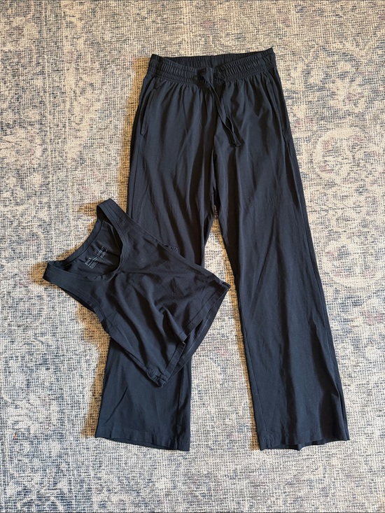 Pact Organic Other - Pact Organic Cotton Black Two-Piece Lounge Set - Tank Top & Wide-Leg Pants XS